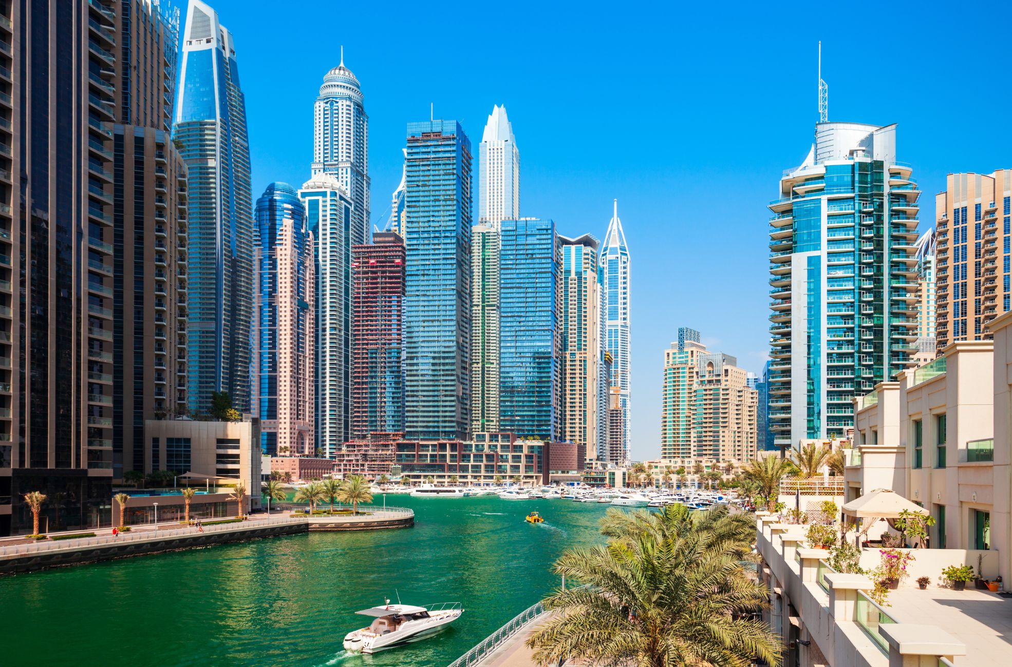 skyline of business bay area of dubai