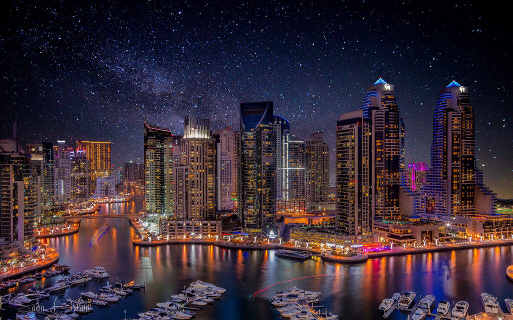skyline view of dubai marina