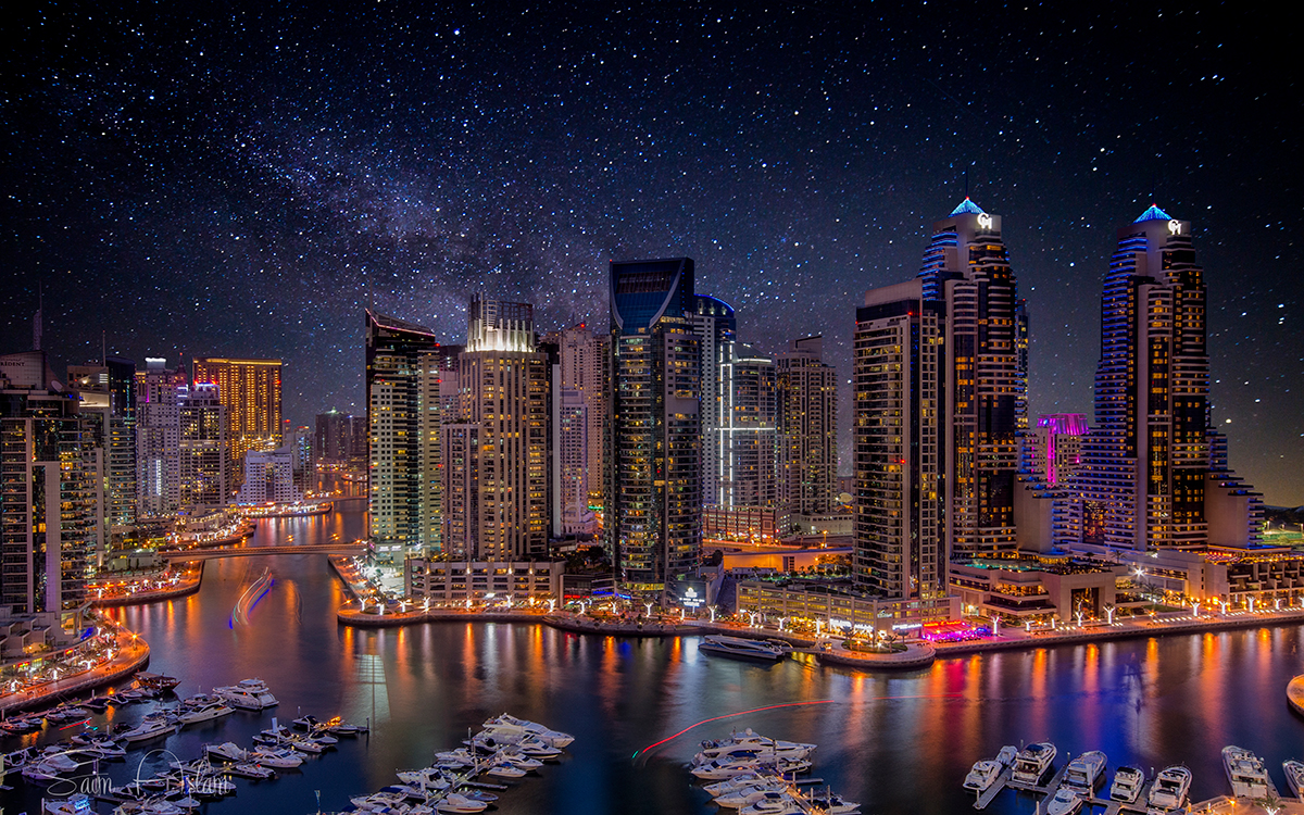 skyline view of dubai marina